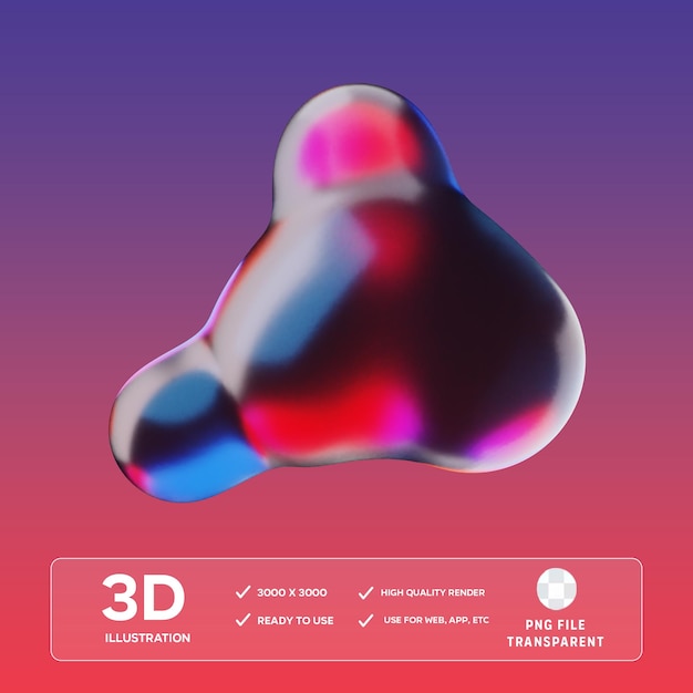 Ilustración 3D líquida abstracta de PSD