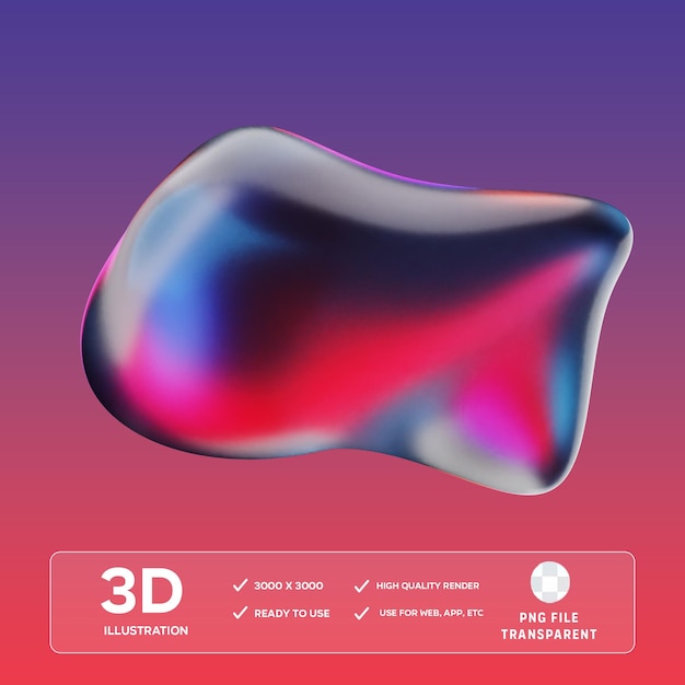 Ilustración 3D líquida abstracta de PSD