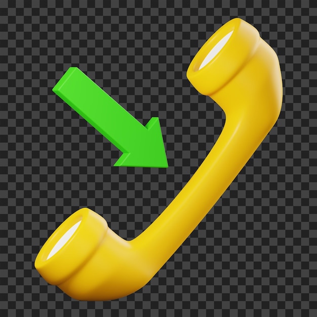 Ilustración 3D de llamadas entrantes. Icono 3D De Llamada Entrante.