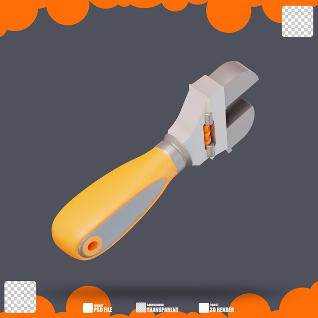 PSD ilustración 3d llave ajustable 4