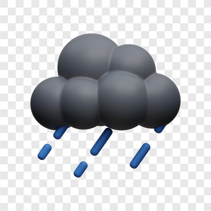 PSD ilustración 3d de lluvia nocturna