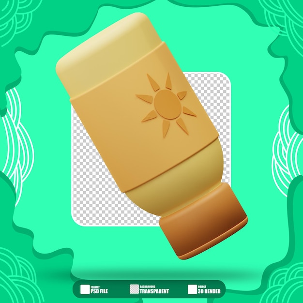 Ilustración 3d Loción para el cuerpo de protección solar 2