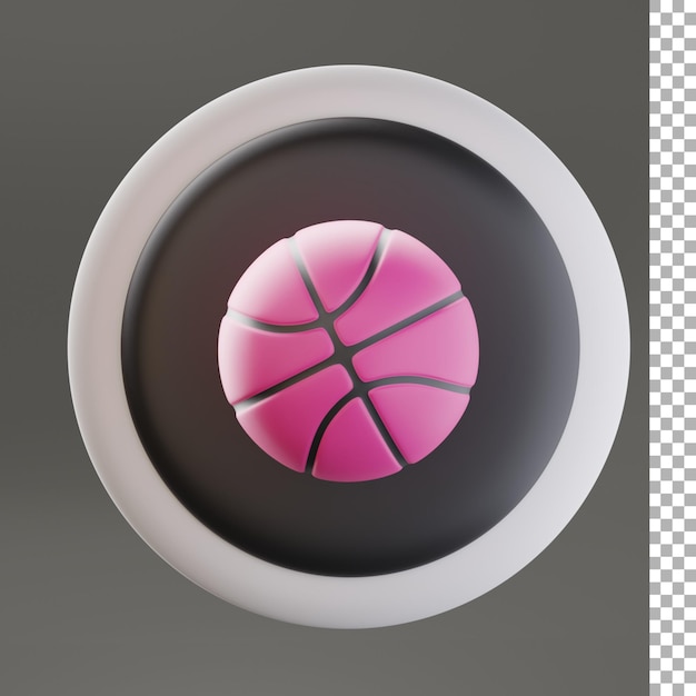 Ilustración 3d del logotipo de dribbble