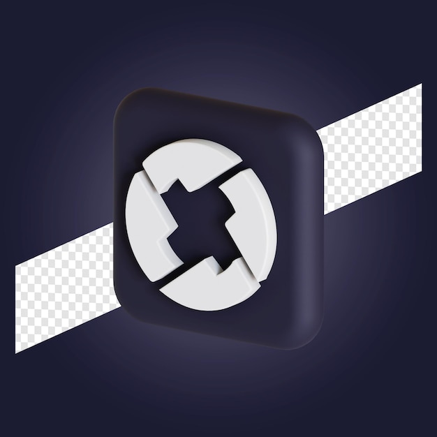 Ilustración 3d del logotipo del símbolo de criptomoneda 0x zrx