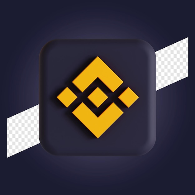 Ilustración 3d del logotipo del símbolo de criptomoneda de Binance