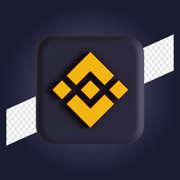 PSD ilustración 3d del logotipo del símbolo de criptomoneda de binance