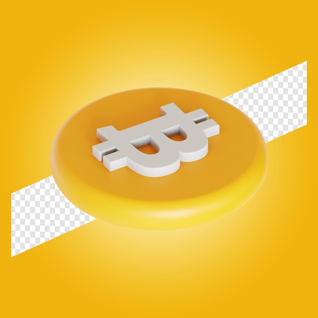 PSD ilustración 3d del logotipo del símbolo de la criptomoneda de bitcoin