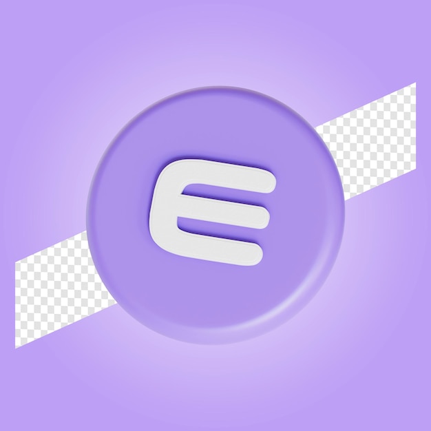 Ilustración 3d del logotipo del símbolo de criptomoneda Enjin