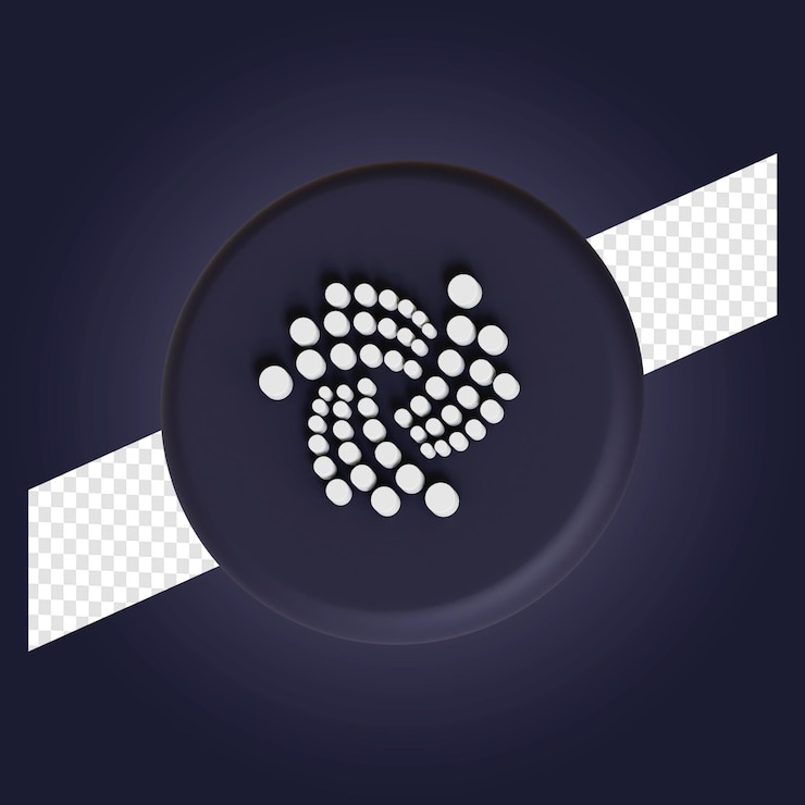 PSD ilustración 3d del logotipo del símbolo de criptomoneda de iota
