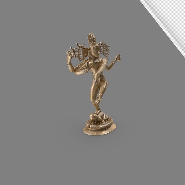 Ilustración 3d de lord shiva con fondo transparente