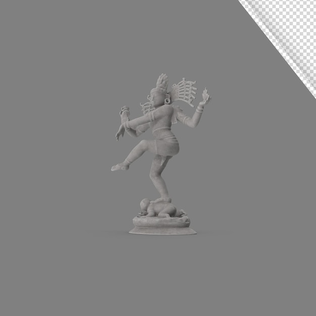 Ilustración 3d de lord shiva con fondo transparente