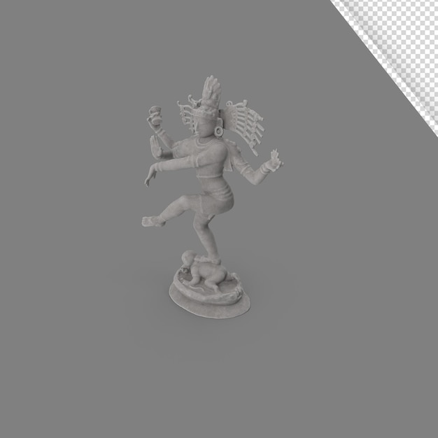 Ilustración 3d de lord shiva con fondo transparente