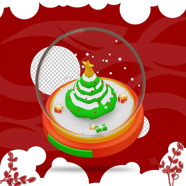 Ilustración 3d de las luces de decoración del árbol de Navidad 2