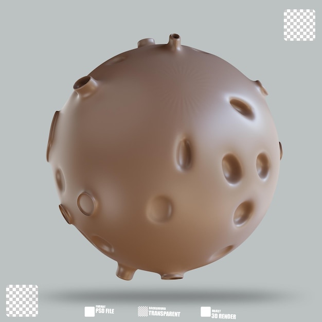 Ilustración 3D Luna 3