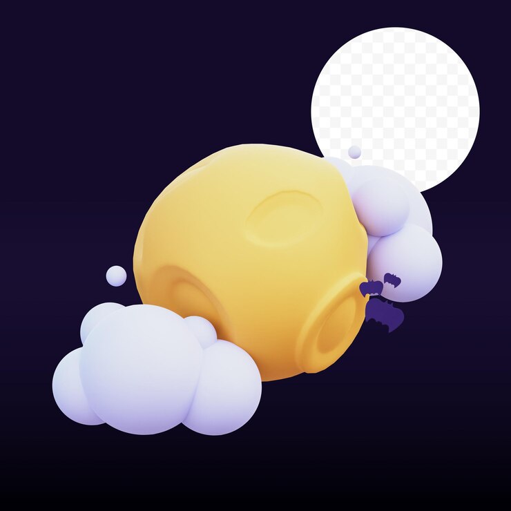 PSD ilustración 3d de la luna