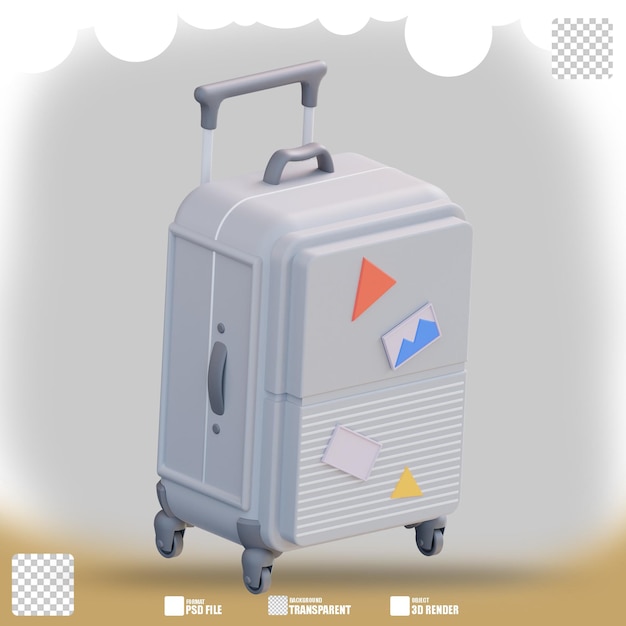 Ilustración 3d de una maleta de ropa 2