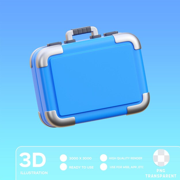 PSD ilustración 3d del maletín psd