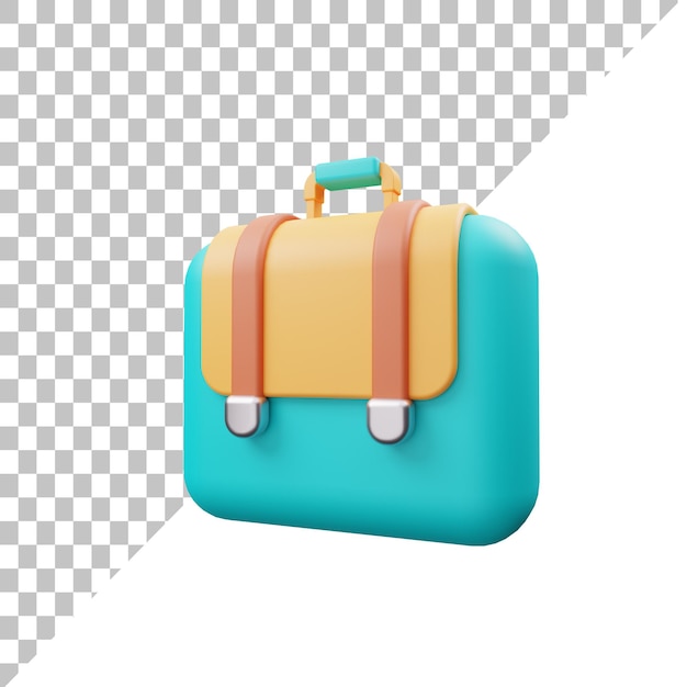 Ilustración 3D de maletín