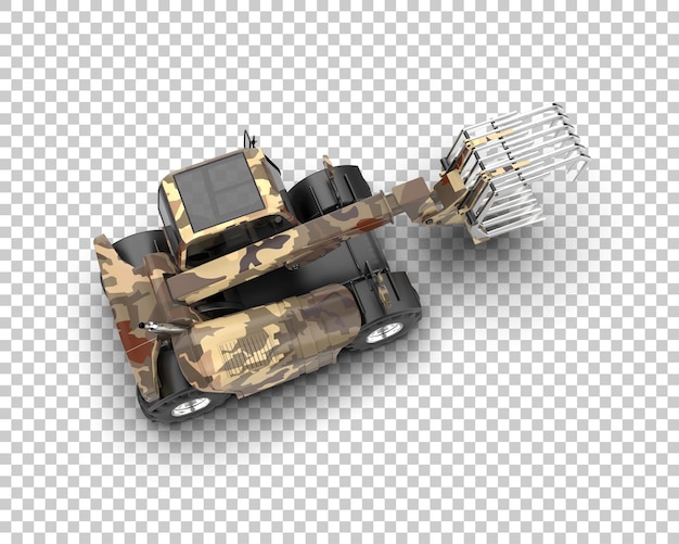 Ilustración 3D del manipulador telescópico aislado en el fondo