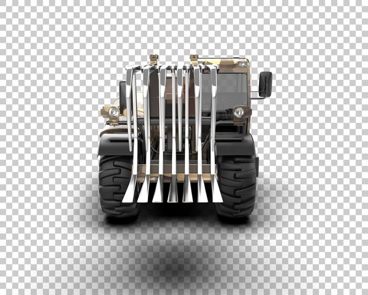 PSD ilustración 3d del manipulador telescópico aislado en el fondo