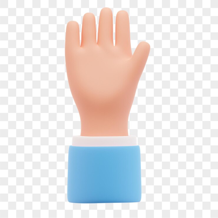 PSD ilustración 3d de mano abierta