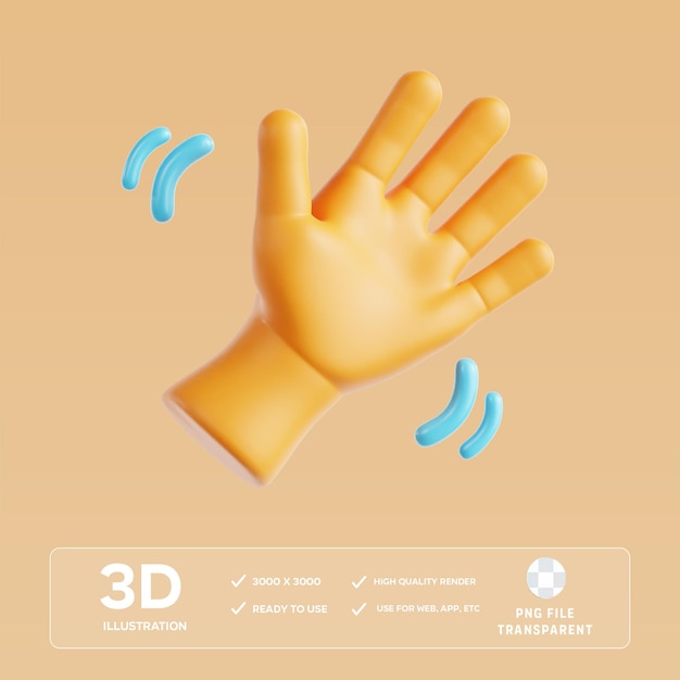 Ilustración 3D de la mano que agita el PSD
