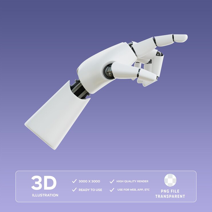 Ilustración en 3D de la mano del robot PSD