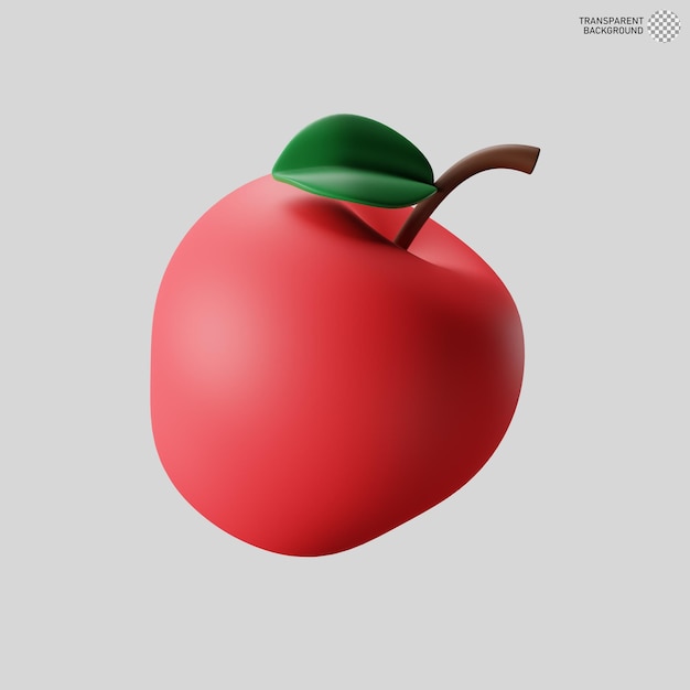 Ilustración 3D de la manzana