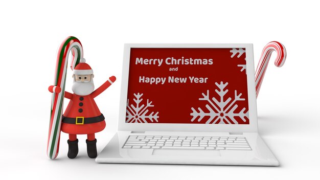 Ilustración 3d de maqueta de cuaderno de Navidad