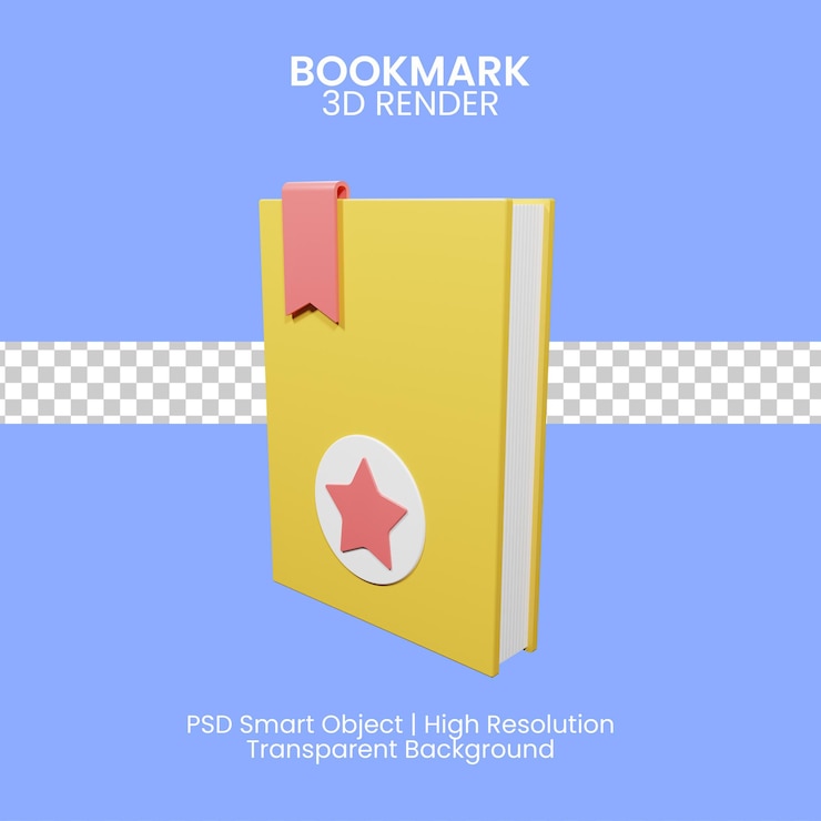 PSD ilustración 3d del marcador de la escuela con color amarillo
