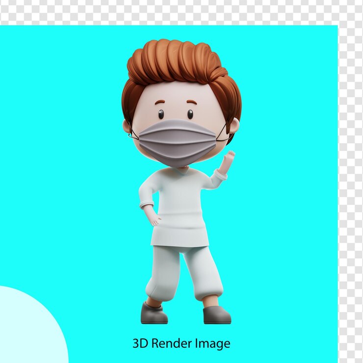 PSD ilustración 3d de médico masculino
