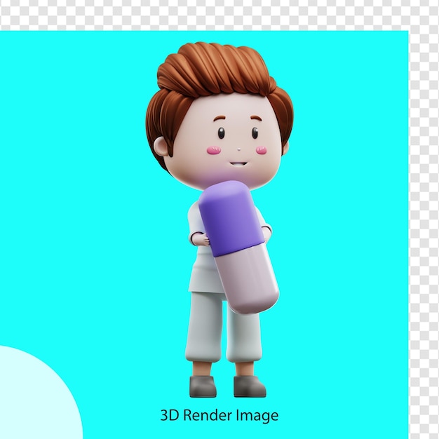 PSD ilustración 3d de médico masculino