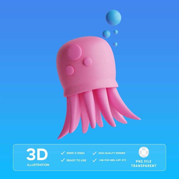 Ilustración 3D de las medusas PSD