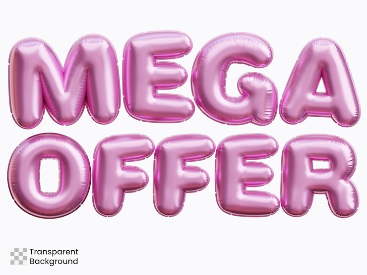 PSD ilustración en 3d de la mega oferta