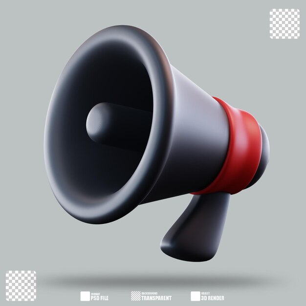 Ilustración 3D del megáfono 2