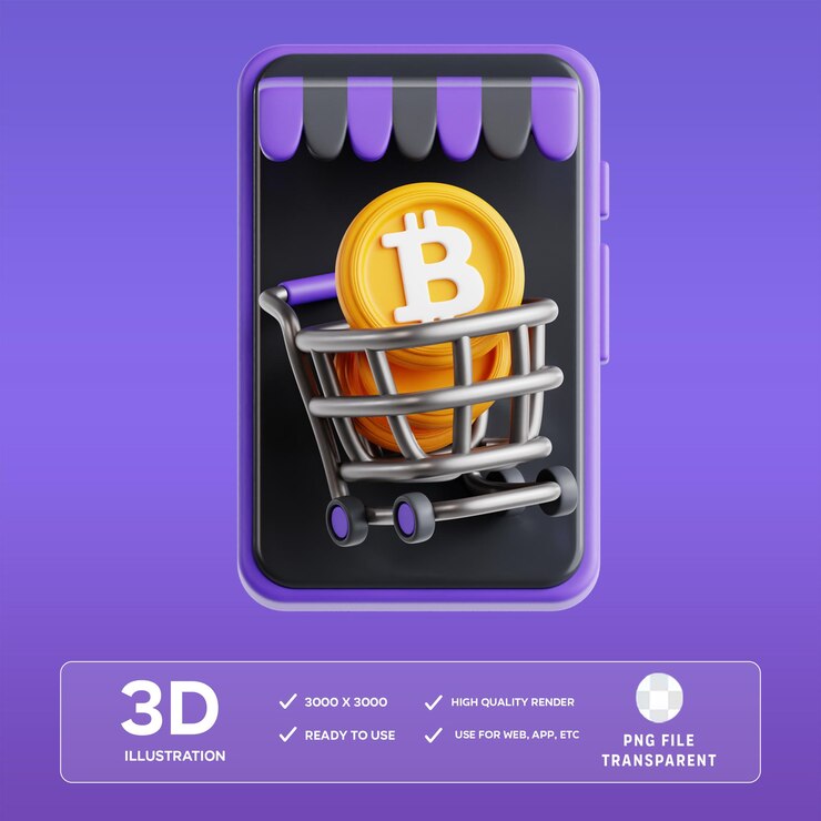 PSD ilustración 3d del mercado criptográfico psd