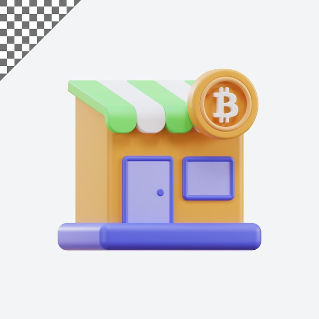 Ilustración 3d del mercado criptográfico