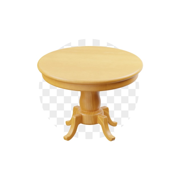 Ilustración en 3D de la mesa de comedor
