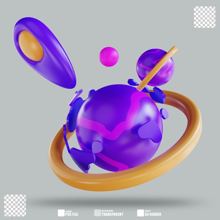 PSD ilustración 3d metaverso ubicación 2