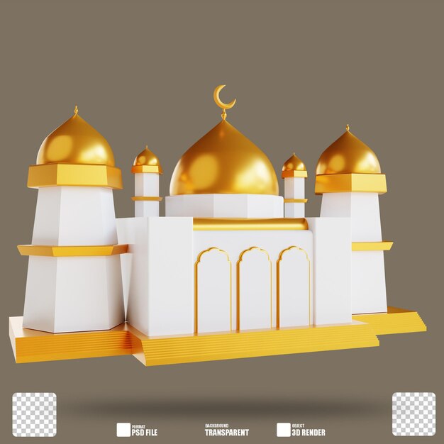 PSD ilustración 3d mezquita islámica 3