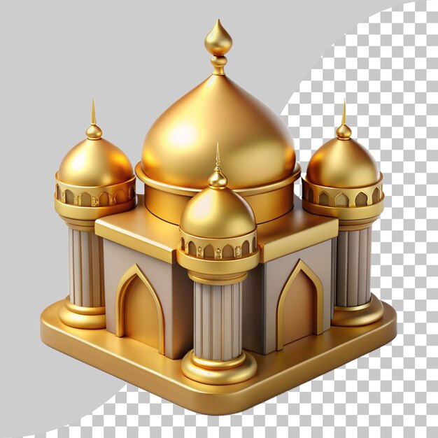 PSD ilustración 3d de la mezquita de oro