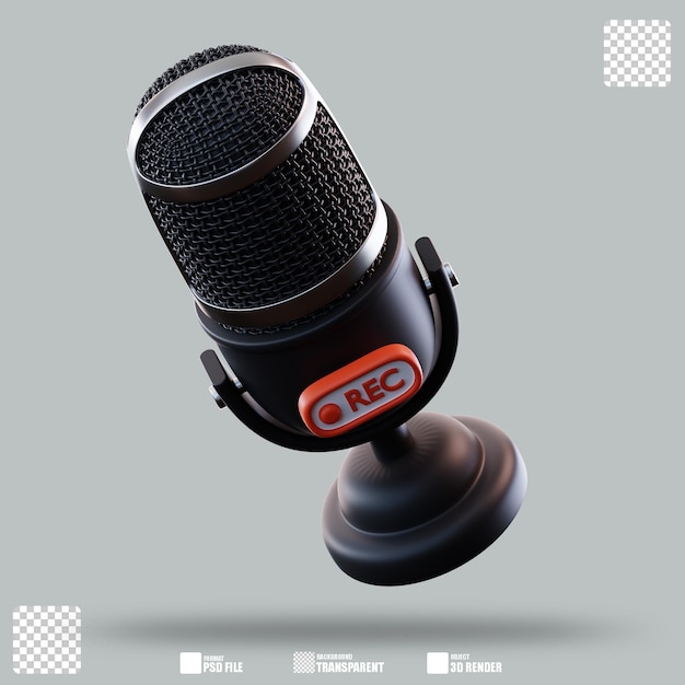 Ilustración 3D Micrófono 3
