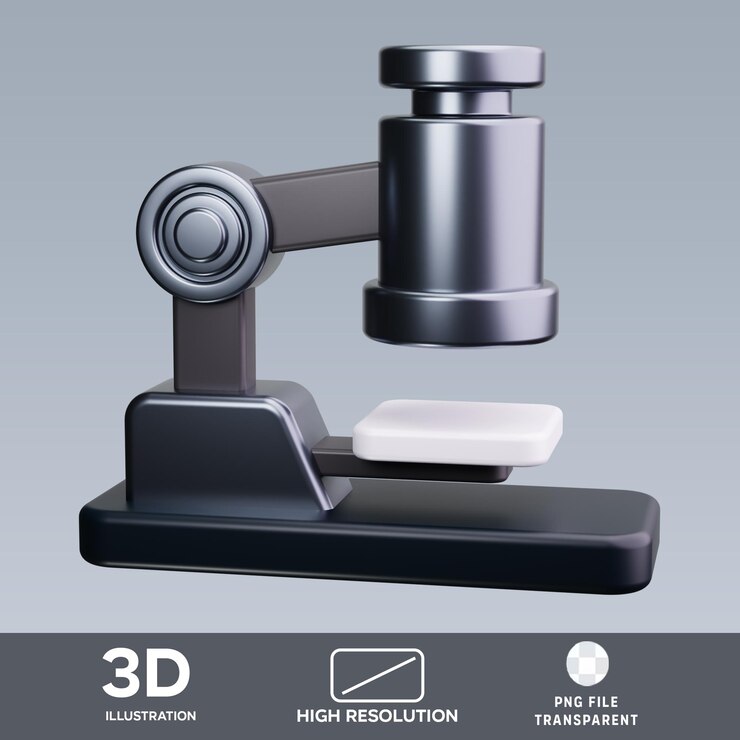 PSD ilustración 3d del microscopio psd