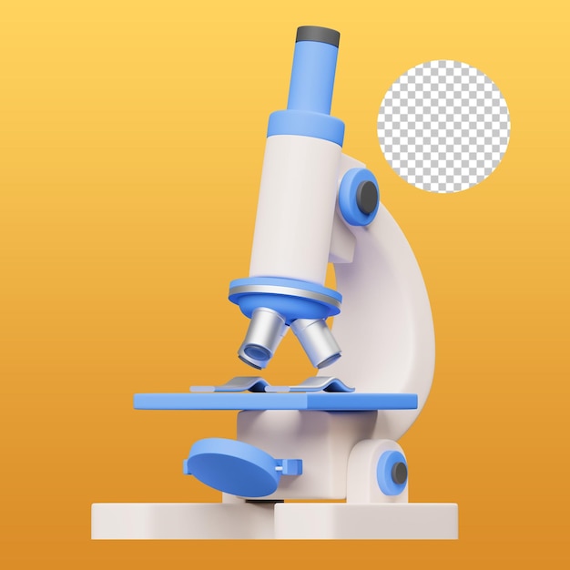 Ilustración 3d de microscopio