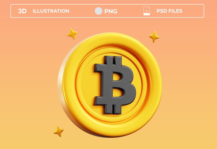 PSD ilustración 3d de la minería de bitcoin en psd
