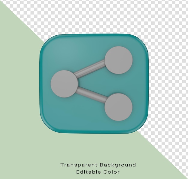 Ilustración 3d mínima Compartir icono de enlace Compartir enlaces de redes sociales
