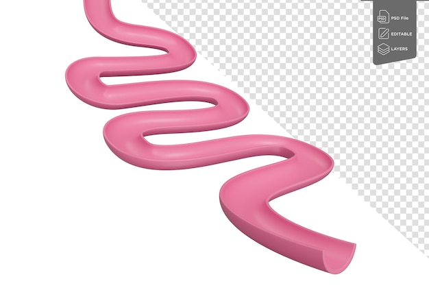 Ilustración en 3D del modelo del sistema digestivo humano o del tracto intestinal