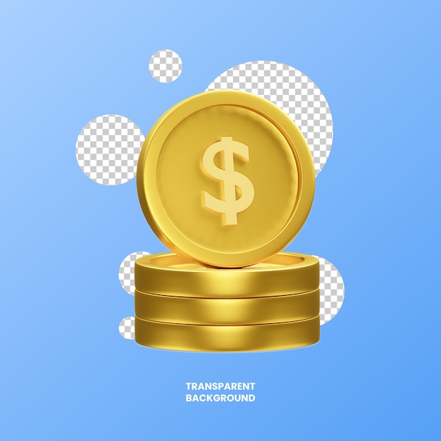 Ilustración 3D Moneda 2 objeto
