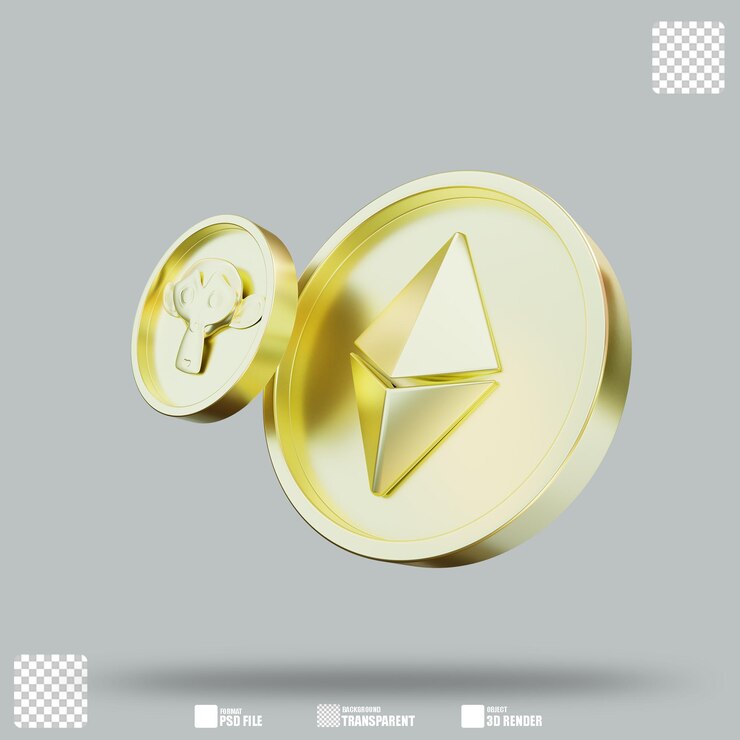 PSD ilustración 3d moneda nft 3