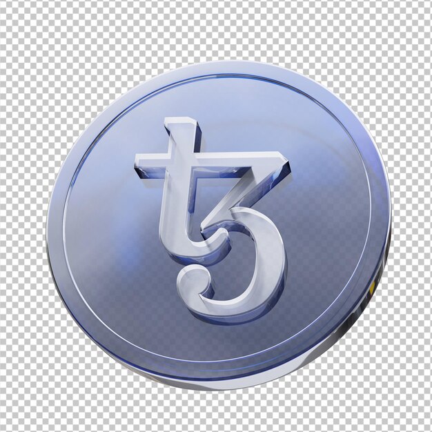 PSD ilustración 3d de moneda tezos